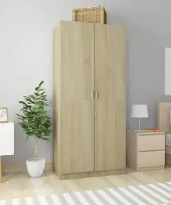 vidaXL Wardrobe Sonoma Oak 90x52x200 cm Chipboard