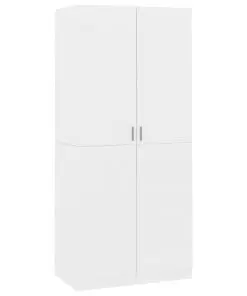 vidaXL Wardrobe High Gloss White 90x52x200 cm Chipboard