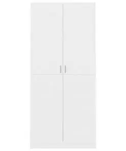 vidaXL Wardrobe High Gloss White 90x52x200 cm Chipboard
