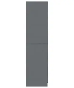 vidaXL Wardrobe High Gloss Grey 90x52x200 cm Chipboard