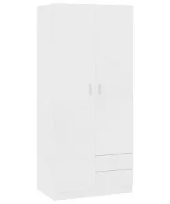 vidaXL Wardrobe White 80x52x180 cm Chipboard