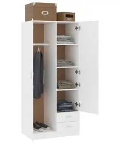 vidaXL Wardrobe White 80x52x180 cm Chipboard