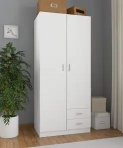 vidaXL Wardrobe White 80x52x180 cm Chipboard