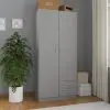 vidaXL Wardrobe Grey 80x52x180 cm Chipboard