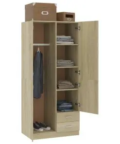 vidaXL Wardrobe Sonoma Oak 80x52x180 cm Chipboard