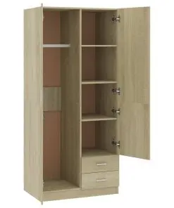 vidaXL Wardrobe Sonoma Oak 80x52x180 cm Chipboard