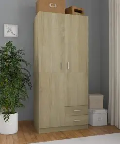 vidaXL Wardrobe Sonoma Oak 80x52x180 cm Chipboard