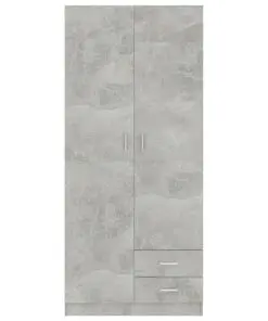 vidaXL Wardrobe Concrete Grey 80x52x180 cm Chipboard