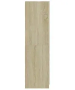 vidaXL Wardrobe White and Sonoma Oak 80x52x180 cm Chipboard