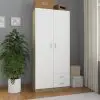vidaXL Wardrobe White and Sonoma Oak 80x52x180 cm Chipboard