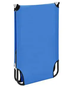 vidaXL Folding Sun Lounger Blue Steel