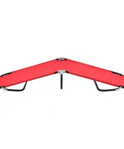 vidaXL Folding Sun Lounger Red Steel
