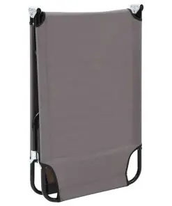 vidaXL Folding Sun Lounger Grey Steel