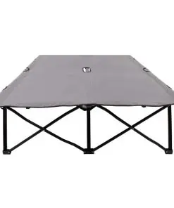 vidaXL Two Person Folding Sun Lounger Grey Steel