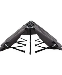 vidaXL Two Person Folding Sun Lounger Grey Steel