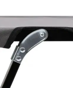 vidaXL Two Person Folding Sun Lounger Grey Steel