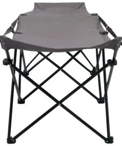 vidaXL Folding Sun Lounger Grey Steel