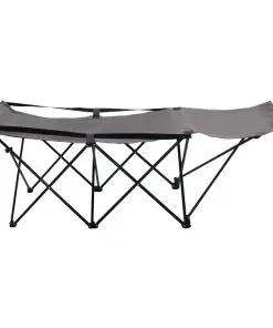 vidaXL Folding Sun Lounger Grey Steel