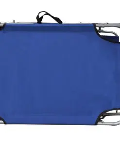 vidaXL Folding Sun Lounger with Canopy Blue Aluminium