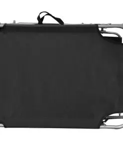 vidaXL Folding Sun Lounger with Canopy Black Aluminium