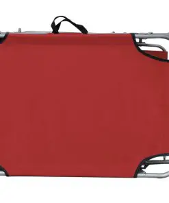 vidaXL Folding Sun Lounger with Canopy Red Aluminium