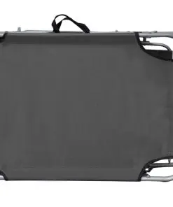 vidaXL Folding Sun Lounger with Canopy Grey Aluminium
