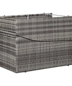 vidaXL Sunbed with Cushion Poly Rattan Grey