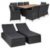 vidaXL 11 Piece Outdoor Lounge Set Poly Rattan Black