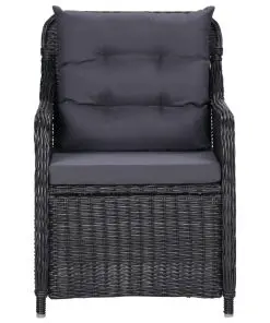 vidaXL 11 Piece Outdoor Lounge Set Poly Rattan Black