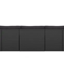 vidaXL 3 Piece Garden Sofa Set with Cushions Poly Rattan Black