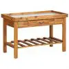vidaXL Garden Work Bench with Zinc Top Solid Acacia Wood