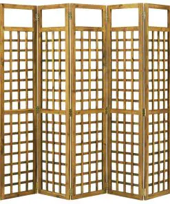 vidaXL 5-Panel Room Divider/Trellis Solid Acacia Wood 200×170 cm