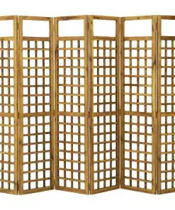 vidaXL 6-Panel Room Divider/Trellis Solid Acacia Wood 240×170 cm