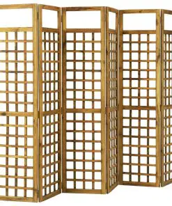 vidaXL 6-Panel Room Divider/Trellis Solid Acacia Wood 240×170 cm