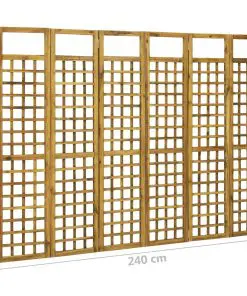 vidaXL 6-Panel Room Divider/Trellis Solid Acacia Wood 240×170 cm