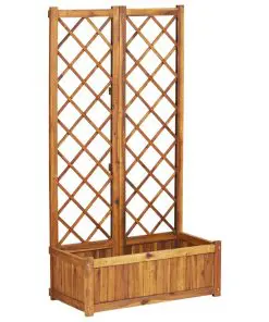 vidaXL Raised Bed with Trellis 80x38x150 cm Solid Acacia Wood