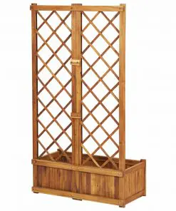 vidaXL Planter with Trellis 80x38x150 cm Solid Acacia Wood