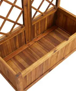 vidaXL Planter with Trellis 80x38x150 cm Solid Acacia Wood