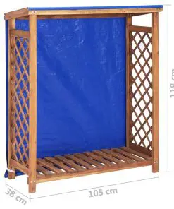 vidaXL Firewood Storage Shed 105x38x118 cm Solid Acacia Wood