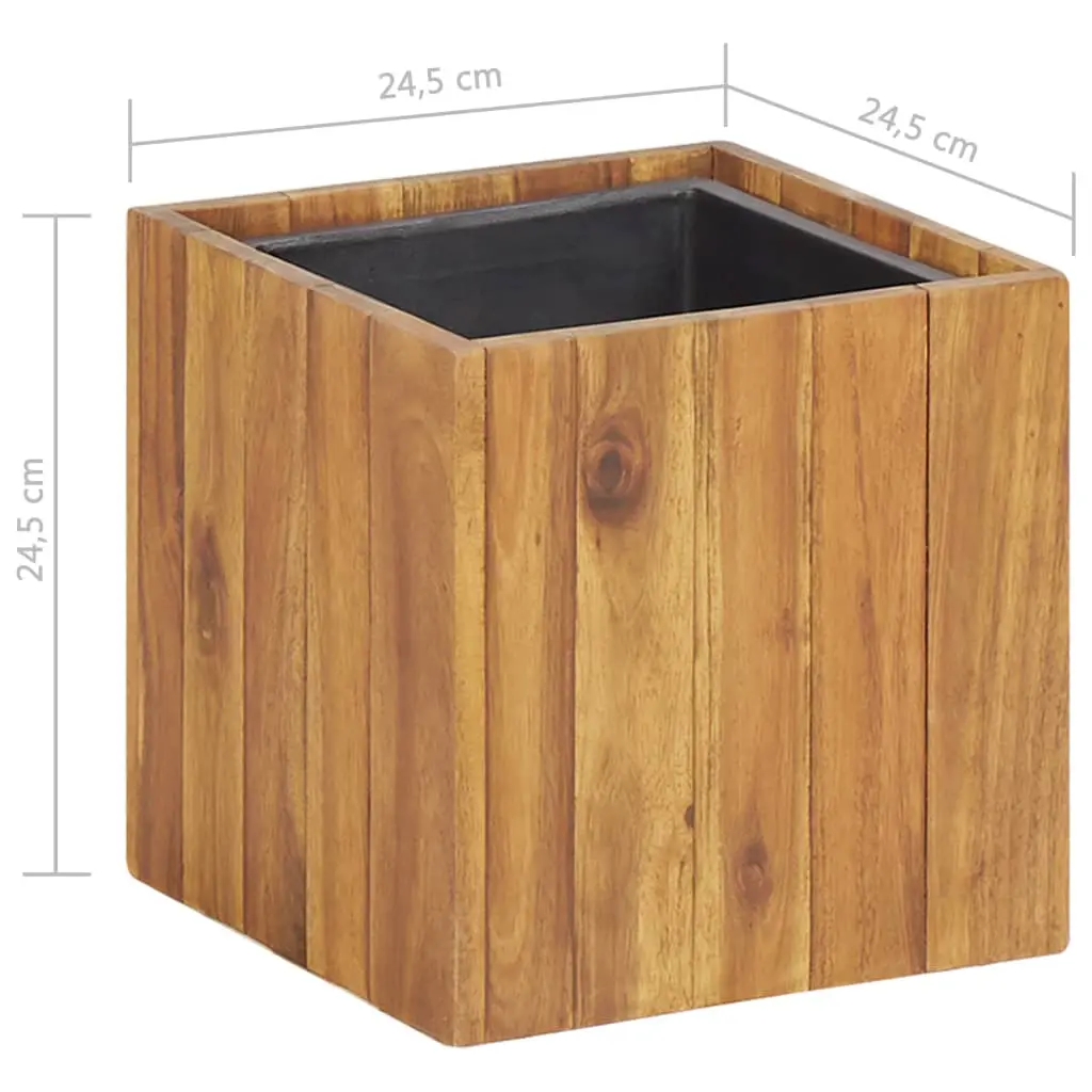 vidaXL Garden Planter Pot 24.5×24.5×24.5 cm Solid Acacia Wood