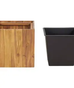 vidaXL Garden Planter Pot 33.5×33.5×33.5 cm Solid Acacia Wood