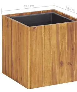 vidaXL Garden Planter Pot 33.5×33.5×33.5 cm Solid Acacia Wood