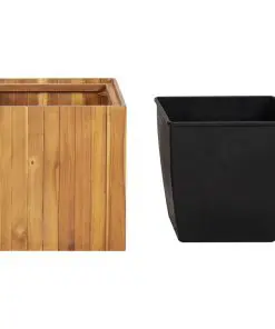 vidaXL Garden Planter Pot 43.5×43.5×44 cm Solid Acacia Wood