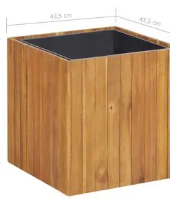 vidaXL Garden Planter Pot 43.5×43.5×44 cm Solid Acacia Wood