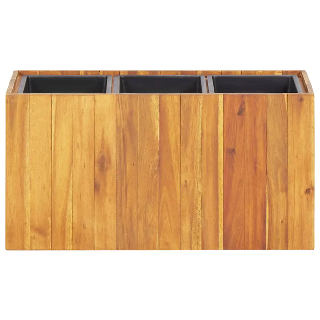 vidaXL Garden Planter with 3 Pots Solid Acacia Wood