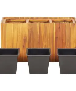 vidaXL Garden Planter with 3 Pots Solid Acacia Wood