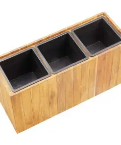 vidaXL Garden Planter with 3 Pots Solid Acacia Wood
