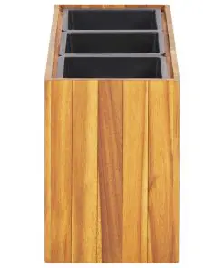 vidaXL Garden Planter with 3 Pots Solid Acacia Wood