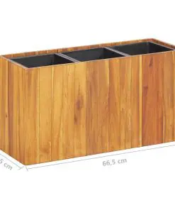 vidaXL Garden Planter with 3 Pots Solid Acacia Wood