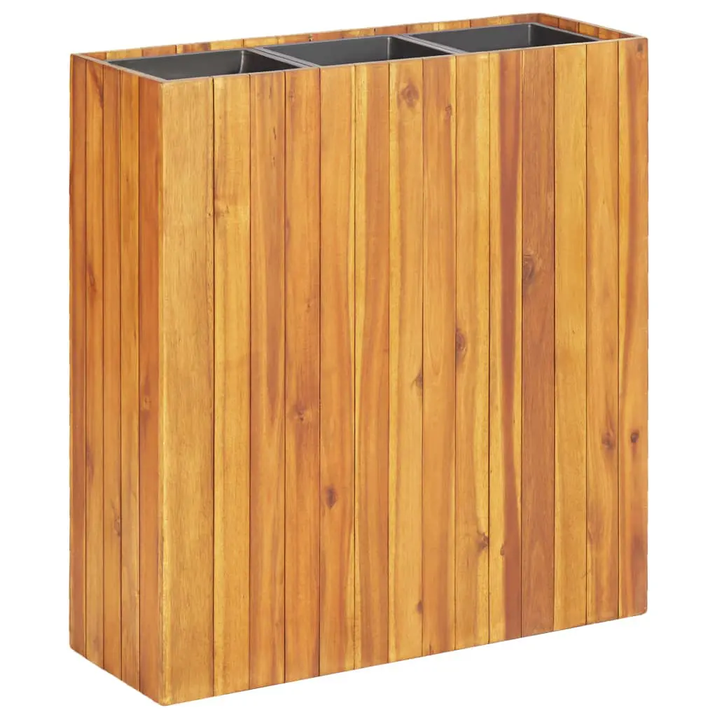 vidaXL Garden Planter with 3 Pots Solid Acacia Wood